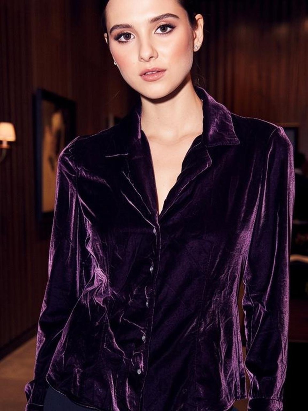 LRL Deep Purple Velvet Button-Down Shirt (10)